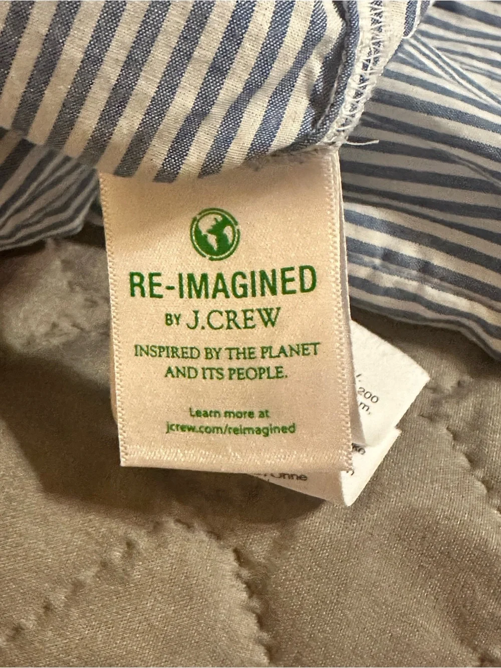 J Crew 100% Cotton Blue & White Stripe Ruffled Long-Sleeve Top Size Small